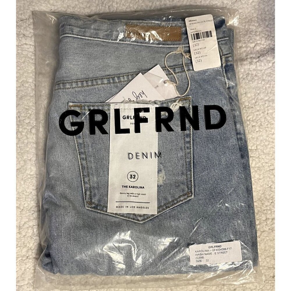 NWT GRLFRND x Revolve Karolina High-Rise E Street Distressed Skinny Jeans 32 - Picture 8 of 11